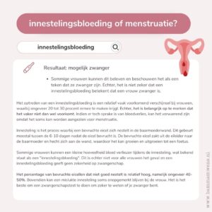 Innestelingsbloeding menstruatie